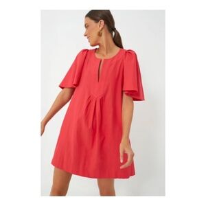 Tuckernuck Red Finley Flutter Sleeve Dress